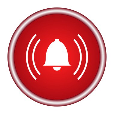Alarm kırmızı daire web parlak simgesi