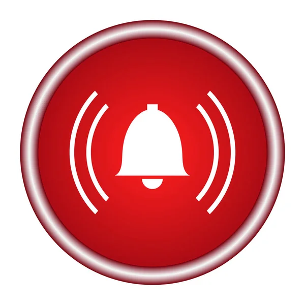 Alarme vermelho círculo web ícone brilhante — Vetor de Stock