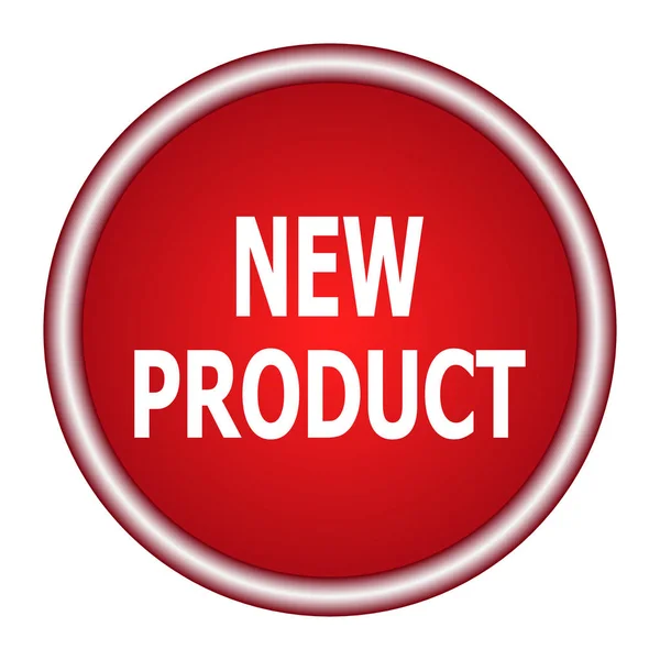 Um ícone vermelho um novo produto em um fundo branco. Ilustração vetorial . —  Vetores de Stock