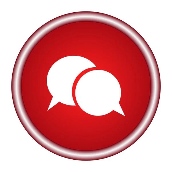 Speech bubble icon - the red vector illustration — Stock Vector