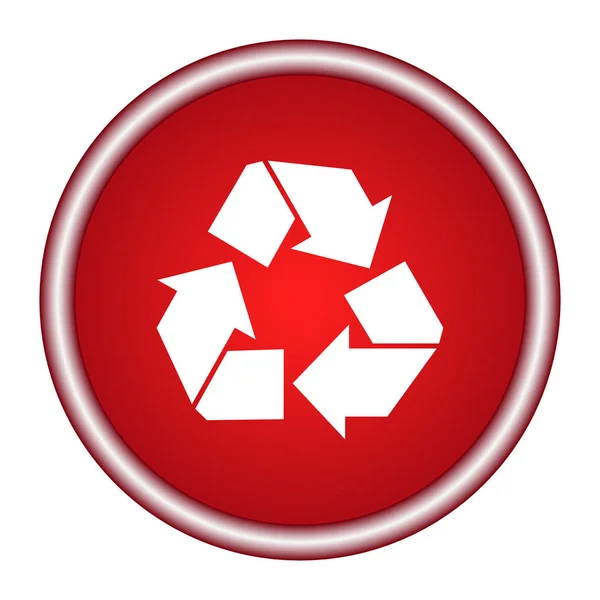 Round red Refresh icon,  Vector illustration — Stock Vector