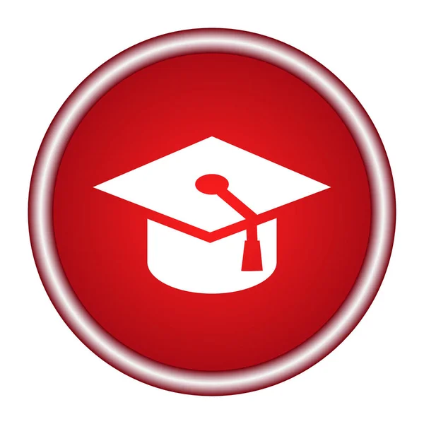 Graduation cap icon, vector illustration. Flat design style — Stock Vector