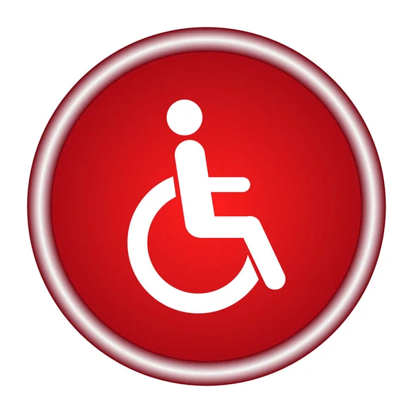 Handicap rolstoel icon - teken geïsoleerd op wit, vector — Stockvector