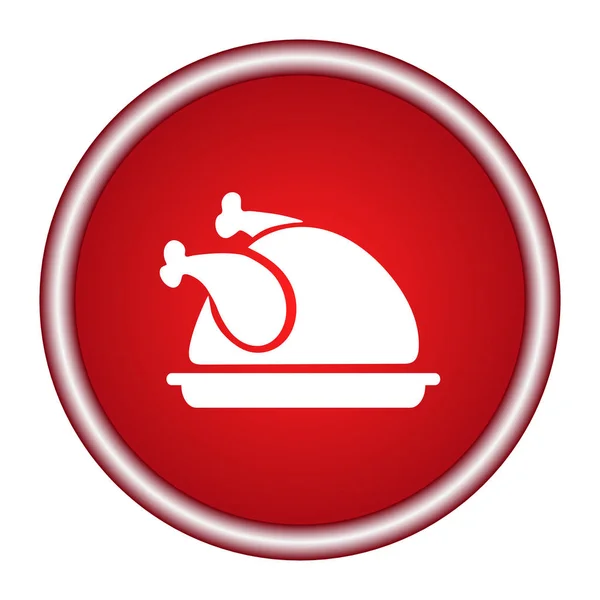 Icona di pollo, vettore piatto di pollo, vettore di pollo, pollo sul vettore piatto — Vettoriale Stock
