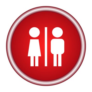 Adam ve kadın tuvalet işareti. Vektör çizim.