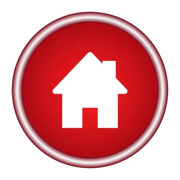 Ícone de casa em um fundo vermelho. Ilustração vetorial . — Vetor de Stock