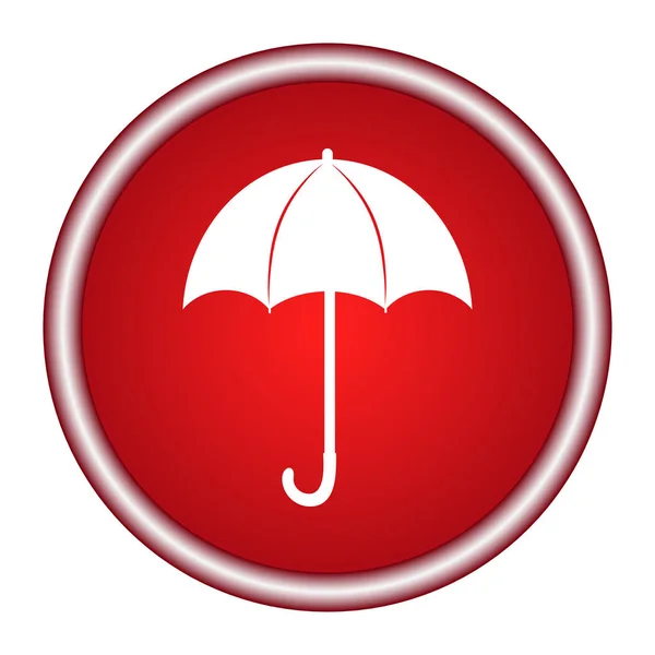 Umbrella red Icon vector flat design. — Stock Vector