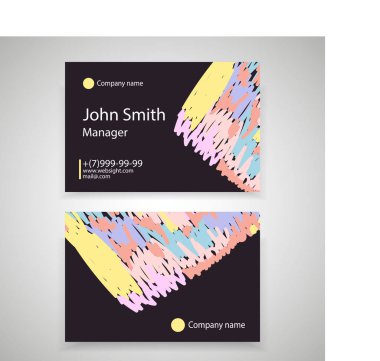 Modern basit ışık kartvizit şablonu - düz tasarım - vektör çizim