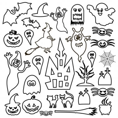 Cadılar Bayramı simgesi beyaz arka plan üzerinde izole. Vektör sanat.