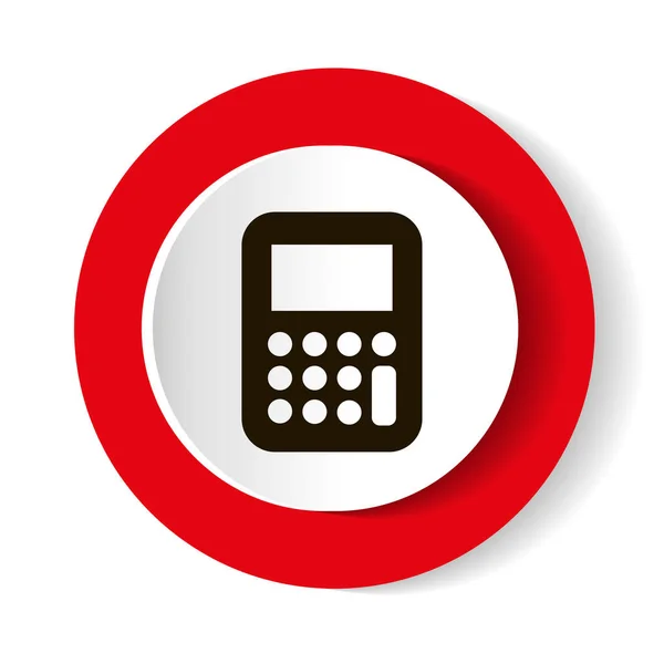 Calculator red web icon. — Stock Vector
