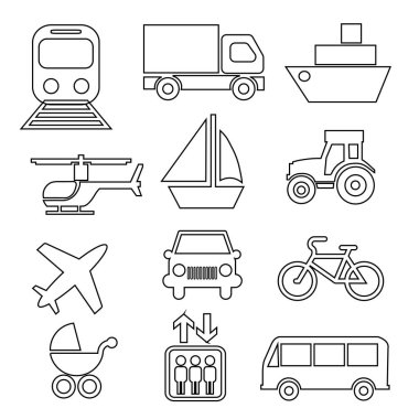 Taşımacılık simgeleri tasarım öğeleri