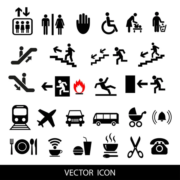 Conjunto vectorial de señales de servicio internacional . — Vector de stock