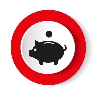 Domuz simgesi üzerinde kırmızı bir arka plan. Vektör çizim.