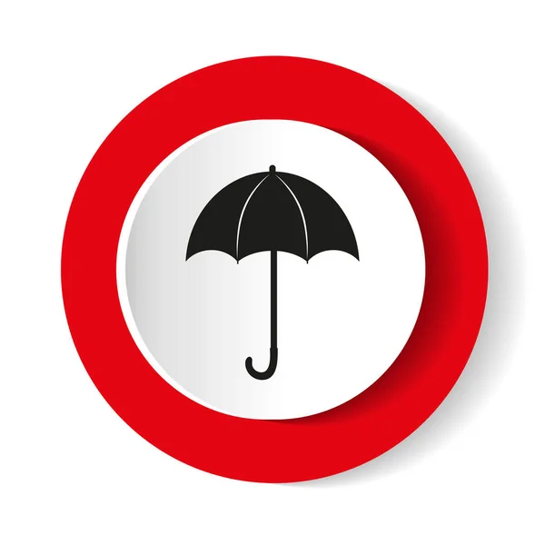 Paraguas rojo icono vector diseño plano . — Vector de stock