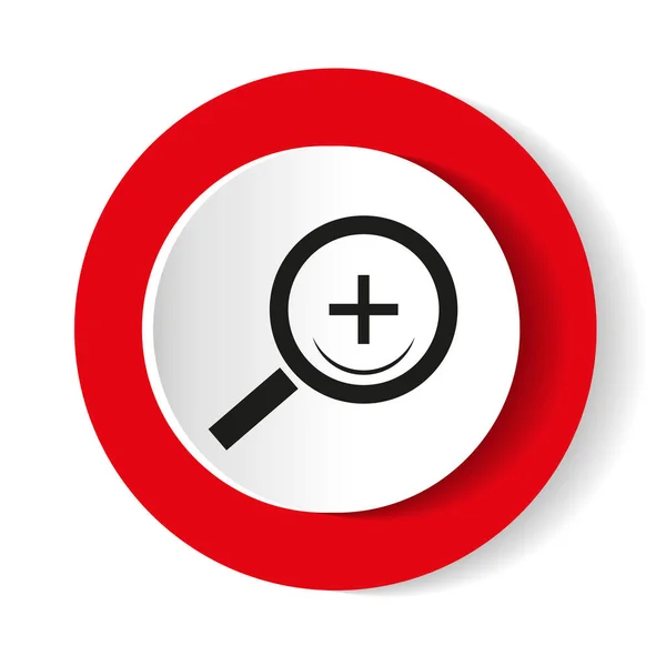Search red web icon. Round vector icon. — Stock Vector