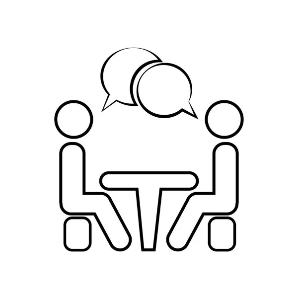 Icône de conférence. Des gens assis à la table.Icône de conférence. Des gens assis à la table . — Image vectorielle