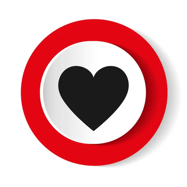 Icona cardiaca vettoriale. Icona rotonda, design piatto . — Vettoriale Stock
