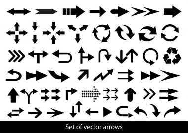 Vektör siyah ok beyaz bir arka plan ayarla..