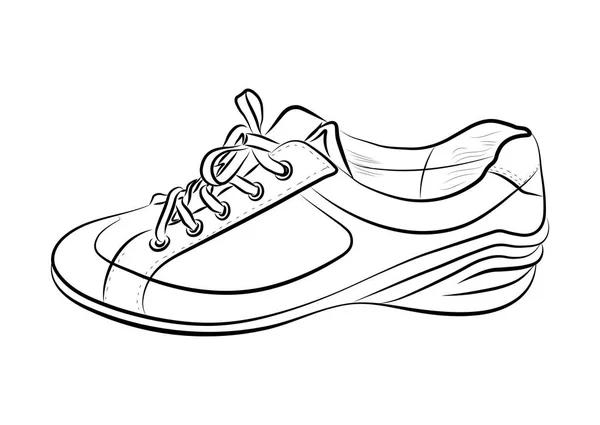 Boceto dibujado a mano de zapatos deportivos, zapatillas de deporte para el verano. Ilustración de stock vectorial. Ropa deportiva para hombres y mujeres . — Archivo Imágenes Vectoriales