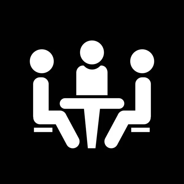 Konferens-ikonen. Personer som sitter vid bordet. — Stock vektor