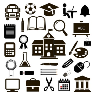 Anahat simgesi toplama - okul eğitim. Vektör çizim