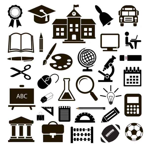 Outline icon collection - School education. Vector illustration Stock Illustration