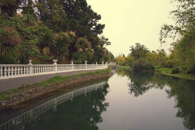 Rusya Soçi Adler şehir bölge park Güney kültürler. Gölet