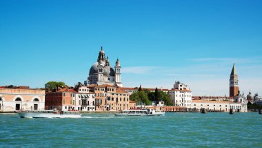 Canal Grande ve Doge Sarayı ve Campanile in Piazza di San Marco, Venedik, İtalya