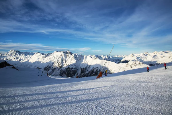 Панорама австрийского горнолыжного курорта Ишгль. — стоковое фото