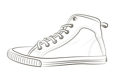 Elle çizilmiş kroki spor ayakkabı, spor ayakkabı yaz için. Vektör hisse senedi çizim. Erkekler ve kadınlar için spor giyim.