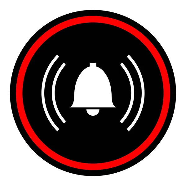 Alarmikonen. Svarta runda ikonen på vit bakgrund, — Stock vektor