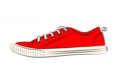 Kroki spor ayakkabı, spor ayakkabı yaz için. Hisse senedi vektör çizim.