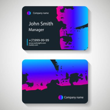 Şık karanlık kartvizit şablonu. Vektör çizim.