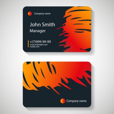 Şık karanlık kartvizit şablonu. Vektör çizim.