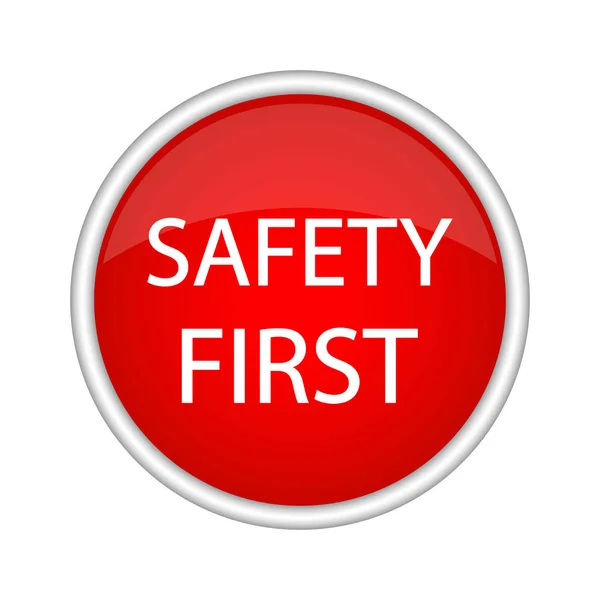 Safety first icon. Internet button on white background. — Stock Vector