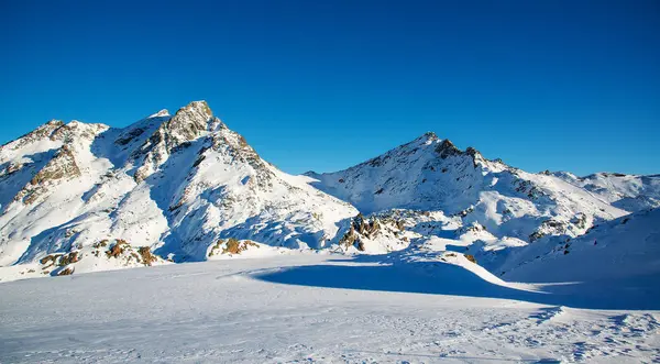Панорама австрийского горнолыжного курорта Ишгль — стоковое фото