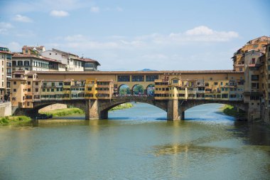 Ünlü Ponte Vecchio Köprüsü Arno Nehri Floransa, İtalya