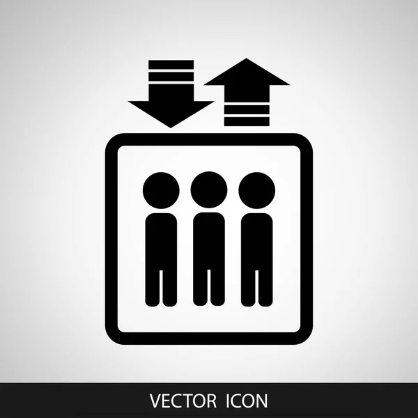Ascensor de iconos sobre fondo gris. Ilustración vectorial — Vector de stock