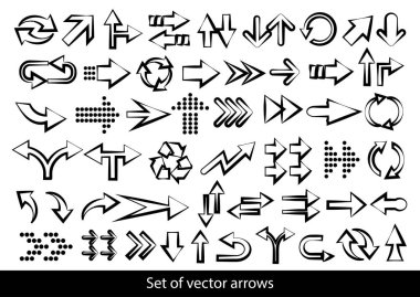 Vektör siyah ok beyaz bir arka plan ayarla..