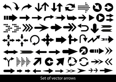 Vektör siyah ok beyaz bir arka plan ayarla..