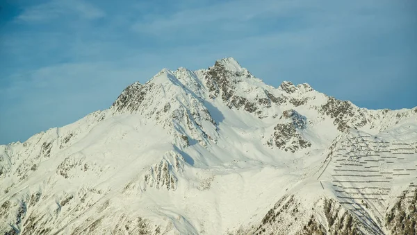 Панорама австрийского горнолыжного курорта Ишгль — стоковое фото