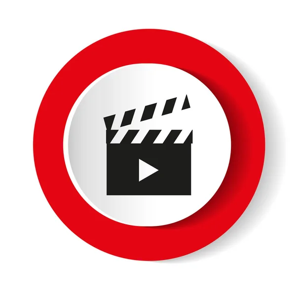 Εικονίδιο Του Βίντεο Φορέα Μαύρη Εικόνα Άσπρο Φόντο — Διανυσματικό Αρχείο