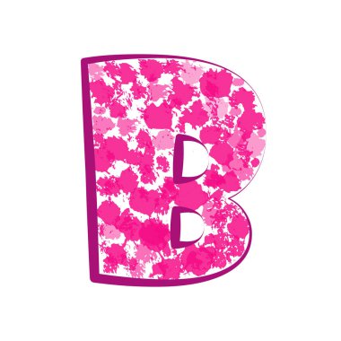 İngilizce mektup B beyaz bir arka plan üzerinde pembe. Vektör çizim.
