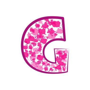 İngilizce mektup G beyaz bir arka plan üzerinde pembe. Vektör çizim.