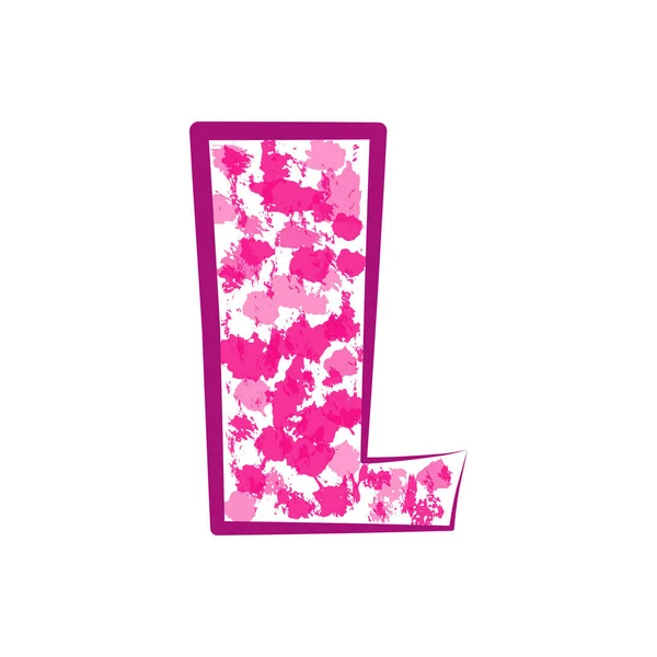 Lettre Rose Anglaise Sur Fond Blanc Illustration Vectorielle — Image vectorielle
