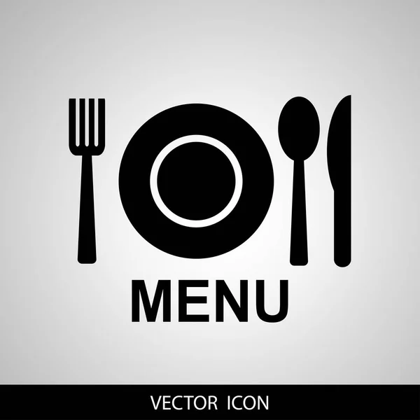 Icône Vectorielle Menu Icône Noire Sur Fond Gris Illustration Vectorielle — Image vectorielle