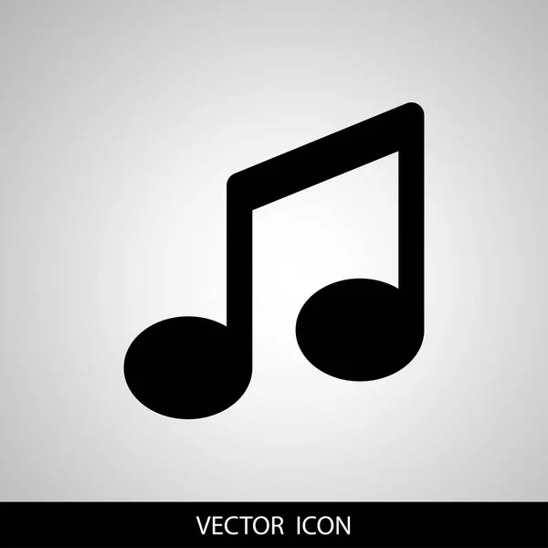 Vector Música Icono Negro Sobre Fondo Blanco — Vector de stock