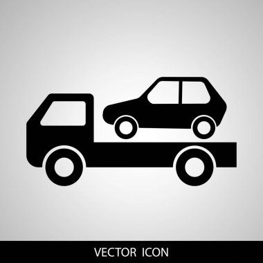 Araba çekme kamyonu vektör çizim beyaz arka plan üzerinde