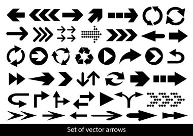 Vektör siyah ok beyaz bir arka plan ayarla..
