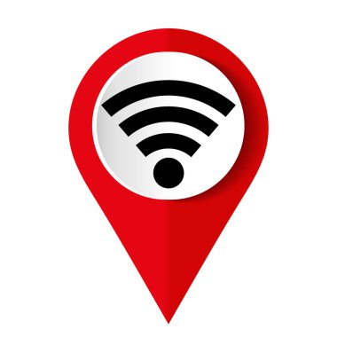 Wifi simgesi, vektör illüstrasyonu. Düz tasarım tarzı. Beyaz arkaplanda izole edilmiş vektör wifi simgesi.
